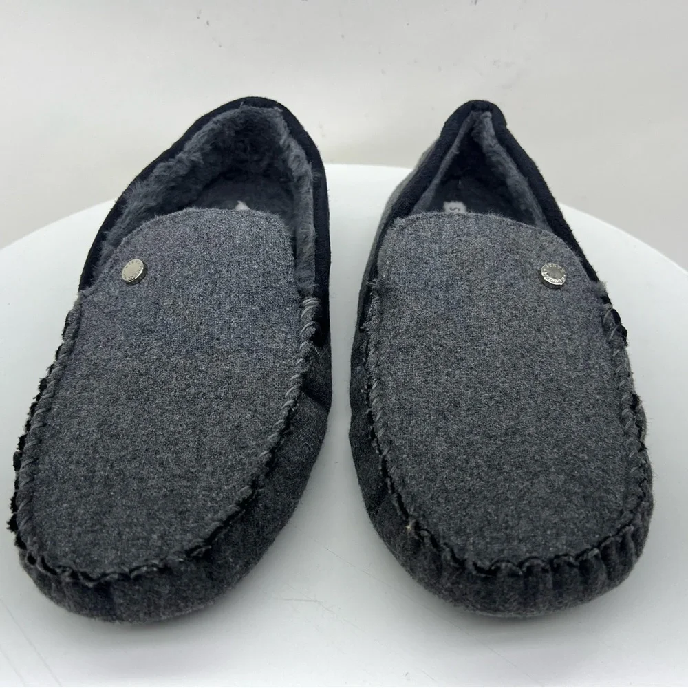 Steve Madden Loafers House Shoes Slippers Faux Fur Slip On Grey Lounge Comfy 10